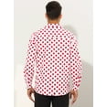 thumbnail image 3 of Unique Bargains Men's Polka Dots Dress Shirt Button Down Long Sleeve Casual Shirts M Red, 3 of 6