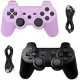 thumbnail image 1 of SAYDY PS3 Controller 2 Pack Wireless Bluetooth Gamepad Controller for SAYDY 3 Controller PS3 Wireless Controller Purple and Black, 1 of 3