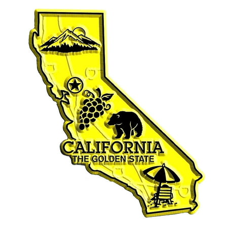 California the Golden State Map Fridge Magnet