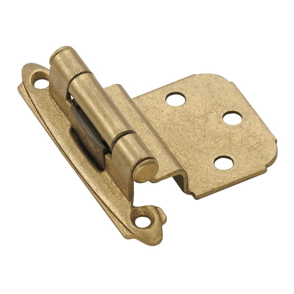 Amerock CM7628BB-XCP5 3/8" Self-Closing Inset Face Frame Cabinet Door Hinge Burnished Brass - pack of 5