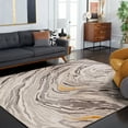 thumbnail image 3 of SAFAVIEH Soho Vasilis Abstract Area Rug, Grey/Gold, 6' x 6' Square, 3 of 9