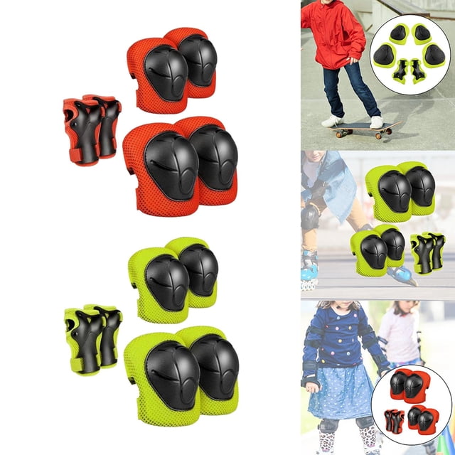 Juego de equipo de protección para , ligero, transpirable, cómodo, , muñequera, codo, rodilleras para , esquí, ciclismo, escalada en roca rojo verde Baoblaze Almohadillas de protección