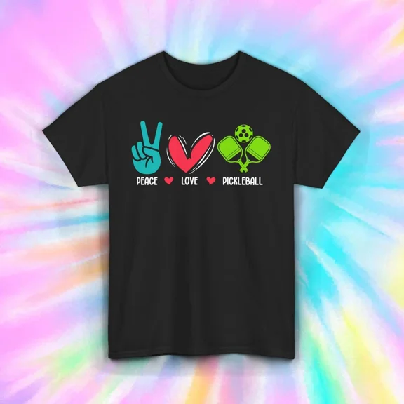 Hot Trending T-Shirt With Peace Lovere Pickleball T-Shirt Colorful Sports Paddle Game Design Preview Only