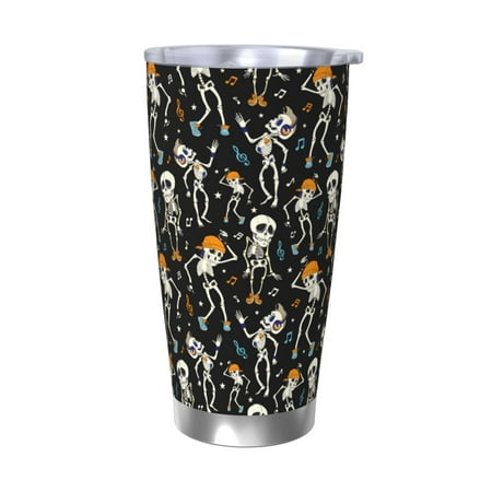 

Junzan Dancing Skeleton Party for 20oz Stainless Steel Insulated Car Cup with Spillproof Lid - Insulated Coffee Mug Thermal Cup-Without Straw