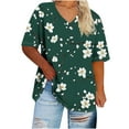 thumbnail image 2 of Sokhug Womens Plus Size Tops Summer Shirts Tunic Short Sleeve Crew Neck Loose Fit Blouse, 2 of 4