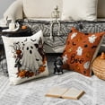 thumbnail image 5 of Sm:)e Boo Ghost Pumpkin Spider Web Bat Happy Halloween Pillow Covers 18x18 Inch Set of 2, Cushion Covers for Sofa Home Decor, 5 of 8