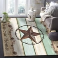 thumbnail image 5 of Area Rugs Indoor Non-Slip Rectangle Rug 2x3 Ft Western Texas Star Retro Green Beige Wooden Brown Star Rug Rubber Backing Floor Mats Non Shedding Home Decor Carpet for Entryway Living Room, 5 of 8