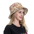 thumbnail image 4 of Yiaed Seashells Print Reflective Stripe Bucket Hat Unisex Funny Outdoor Fisherman Cap Beach Sun Hat, 4 of 5