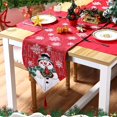 thumbnail image 2 of Chemin de Table de Noël Décorations de Table de Noël Chemin de Table Rouge Chemin de Table de Noël Coton Lin Snowman Flocon de Neige pour Table pour Vacances de Noël, 2 of 6