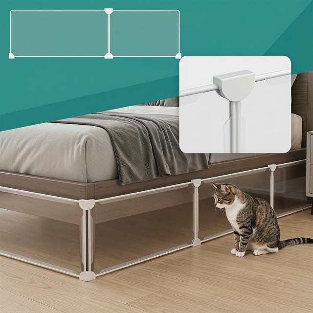 Deflector para El Hueco Debajo de La Cama – Bloque a Prueba de Mascotas para Mesita de Noche, Balcón o Armario – Sellador de Plástico Flexible Que Evita Que La Suciedad y Los Juguetes Se Caigan – Bur