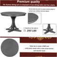thumbnail image 6 of JERFIT 5-Piece Retro Round Dining Table Set with Upholstered Chairs, Solid Wood Pedestal Base, Dark Gray Finish for Kitchen and Dining Room, 6 of 10