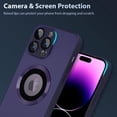 thumbnail image 3 of for iPhone 14 Pro Max Phone Case Magnetic AG Glass Frosted Case with Camera Lens Protector for iPhone 14 Pro Max Compatible with Magsafe Slim Full Body Protective Cover for Women Men-Purple, 3 of 12