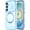 Baby Blue, variant on REQO for Samsung Galaxy S26 Ultra Case for Women Girls [Compatible with MagSafe] Cute Curly Wave Shape, Magnetic Love Heart Pattern with Camera Lens Cover Luxury Plating Shockproof Phone Case