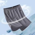 thumbnail image 1 of pstuiky Pantalones cortos para hombre, Pantalones cortos casuales holgados de color liso con cremallera, bolsillo, cordón y cintura elástica para hombre Pantalones cortos cargo, 1 of 6