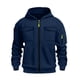 thumbnail image 4 of pstuiky camisas de manga larga para hombre, Chaqueta tipo cárdigan con capucha y cremallera de manga larga de color liso para hombre Tops de talla grande para hombre s, 4 of 4