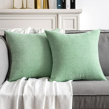 

MIULEE Pack of 2 Sage Decorative Pillow Covers 16x16 inch Soft Chenille Couch Throw Pillows Farmhouse Cushion Covers for Home Decor Sofa Bedroom Living Room