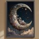 thumbnail image 3 of Pintura de diamante 5D DIY, cuentas cuadradas completas, Kit de chica en la luna, decoración del hogar, 30x40cm, 3 of 9