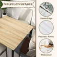 thumbnail image 4 of Square Fitted Card Tablecloth Wood Grain Table Cloth Cover with Elastic Edge Wheat Wooden Tablecloths Waterproof Cloths for Indoor Outdoor Decoration, Fit for 36"x36" Tables, Style-11, 4 of 4