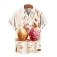 thumbnail image 3 of Generic Mens Happy Easter Shirts Cross Cute Eggs Printed Funny Letter Short Sleeve Tees Casual Button Down Hawaiian Shirt, 3 of 4