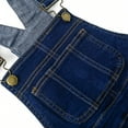 thumbnail image 5 of KIDSCOOL SPACE Big Girls Ripped Denim Overalls, Adjustable Elastic Waistand Inside Stretch Jeans Jumpsuit,Deep Blue,9-10 Years, 5 of 8