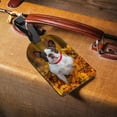 thumbnail image 3 of GZHJMY Cute Bulldog with Autumn Leave Luggage Tags 1 Piece, PU Leather Travel ID Label with Privacy Name Card Cover for Travel Bag Suitcase Decoration, 3 of 6