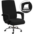 thumbnail image 2 of Qucyy Office Chair Cover Stretch Computer High Back Chair Cover with 2 Arm Covers Universal Chair Cover Thick Jacquqard Boss Chair Covers Polyester Washable Chair Protectors (Large, Black), 2 of 5