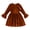 Brown, variant on Happy Town Toddler Girls Fall Winter A‑Line Long Sleeve Dress Bow Ruffle Cuffs Party Dress for Little Kids