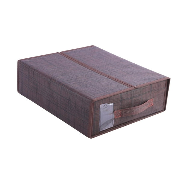 Organizador de ropa de cama para sábanas Queen o King, organizador de sábanas, telas no tejidas, contenedor de almacenamiento de sábanas resistente Café