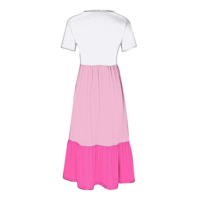 DailyTrove Women's Color Block Sleeveless Maxi Dress, Casual Garden &  Brunch Wear, Lightweight Cotton Blend, Fit & Flare, Contrast Hem -  Walmart.com
