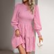 thumbnail image 3 of Vestido De Manga Farol Vestido fluido para mujer, jersey, vestido corto Vintage, cintura alta, ropa de trabajo diaria para mujer Ygjytge Rosa L para Mujer, 3 of 6