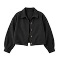 thumbnail image 3 of Edvintorg Jacket for Women Long Sleeve Casual Corduroy Coat Button Down Cropped Outerwear Woman Clothes Black S-2XL, 3 of 7