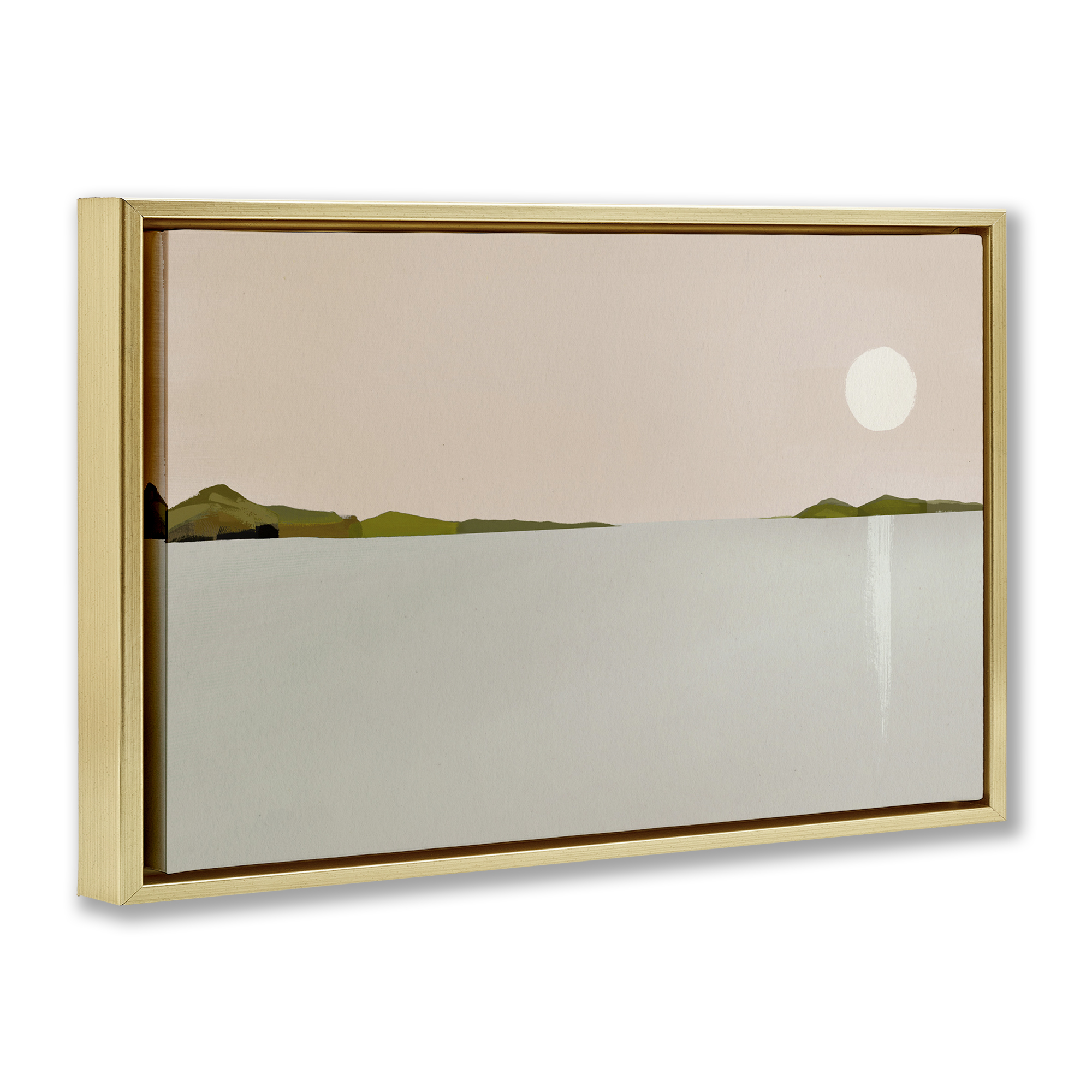 Stupell Industries Morning Has Spoken Landscape Painting Gold Floater Framed Art Print Wall Art, 31 x 21