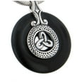 thumbnail image 1 of Sterling Silver Celtic Triskele Knot on Black Onyx Disc Slide Pendant, 1 of 2