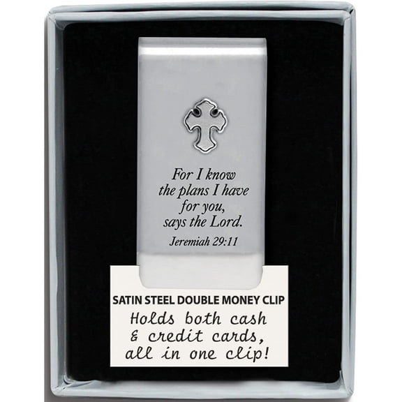 Fashion Satin Steel For I Know The Plans Double Money Clip (2 X 1) Made In El Salvador gm10904