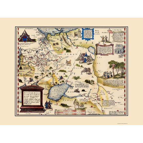 Historic Map - Siberia Russia - Ortelius 1575 - Vintage Wall Art