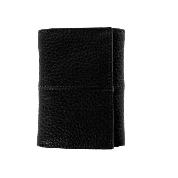 Cole Haan - Cole Haan Men's Black 100% Genuine Leather Tri-Fold Wallet