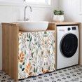 thumbnail image 3 of Green Orange Eucalyptus Cabinet Curtain 35"Wx35"L,Dustproof Under Sink Skirt W/ Self Adhesive Tape,Summer Watercolor Botanical Leaf Cabinet Curtain Cover for Kitchen Sink,Bathroom Vanity,Laundry Room, 3 of 9