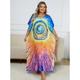 thumbnail image 6 of Edolynsa Women Long Caftan Plus Size Dress Beach Cover Ups Loose Kaftan Loungewear Casual mumu Dresses Resort Outfits, 6 of 9
