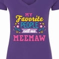 thumbnail image 4 of Inktastic My Favorite People Call Me Meemaw with Flowers Women's V-Neck T-Shirt, 4 of 5