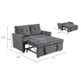 thumbnail image 3 of BSHTI 3-in-1 Convertible Sleeper Sofa Bed – Modern Pull-Out Loveseat with Adjustable Backrest, Velvet Upholstery, Side Storage Pockets, for Apartments & Small Spaces, Dark Gray, 3 of 9