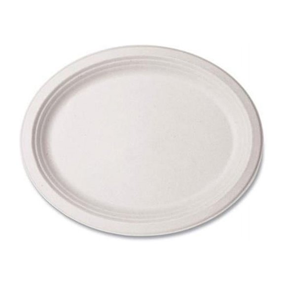 Vegware VEGWH710 7 x 10 in. Oval Tray, White - 500 Count
