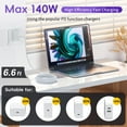 thumbnail image 2 of 140W USB-C to Magnetic 3 Cable, Compatible with MacBook Magnetic Charging Cable for MacBook Air 2023/2022 (M2), MacBook Pro 2023 (M3, M2, 14-16 inch), MacBook Pro 2021 (M1, 14-16 inch), 2 of 7