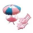 thumbnail image 1 of CNKOO 1 Ensemble Table de Plage pour Poupée Extérieure avec Accessoires de Chaise Pliante Parapluie, 1 of 7