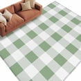thumbnail image 2 of Sage Green Checkered Area Rug 5x8 FT, Non Slip Bedroom Throw Carpet, Green White Buffalo Plaid Washable Soft Floor Carpet Non-Shedding Rug for Living Room Nursery Dorm Office, 2 of 9
