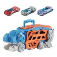 thumbnail image 3 of Camión de dinosaurios transformable, camión devorador de dinosaurios creativo para bebés y niños. azul con 3 autos, 3 of 9