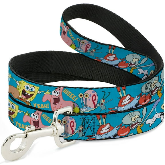 Nickelodeon Pet Leash, Dog Leash, SpongeBob SquarePants and Friends Poses Blue, 4 Feet Long 1.0 Inch Wide