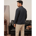 thumbnail image 5 of Olaglory Mens Cardigan Sweater Waffle Textured Ribbed neckline Long Sleeve V-Neck Soft Slim Fit Casual Button Knitted Sweaters, Dark Grey, 5 of 10