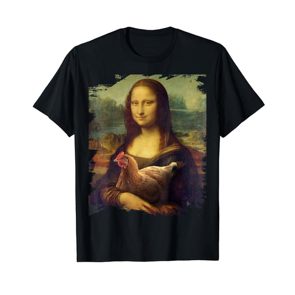 Mona Chicken Lisa Classic da Vinci Chickens Funny T-Shirt