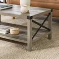 thumbnail image 5 of Walker Edison Magnolia Metal X Coffee Table, Gray Wash, 5 of 14