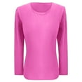 thumbnail image 4 of MIXUE Womens Summer Tops Summer Solid Color Round Neck Long Sleeve Slim Fashion Casual T-shirts Holiday Wear,Pink,L, 4 of 6